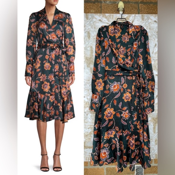 BCBGMAXAZRIA Floral Wrap Dress size medium - Picture 1 of 16